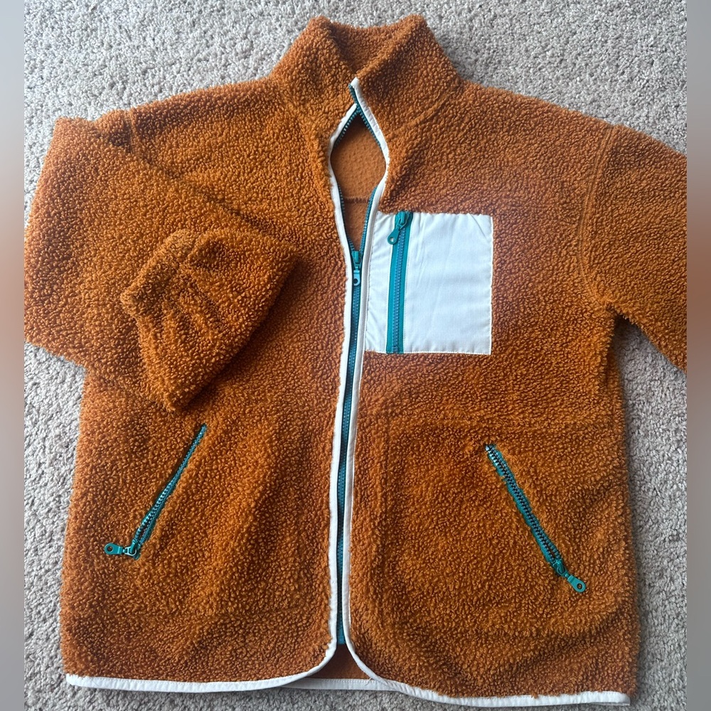 Universal Thread Orange Teddy Jacket with White a… - image 1